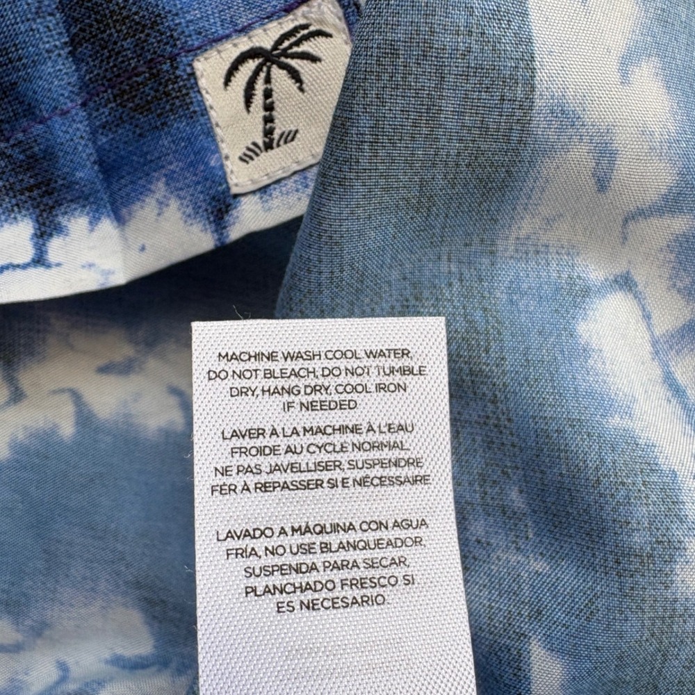 Trunks Surf & Swim Co Blue & White Short Sleeve Button Up Hawaiian Shirt, XXL - Picture 6 of 6